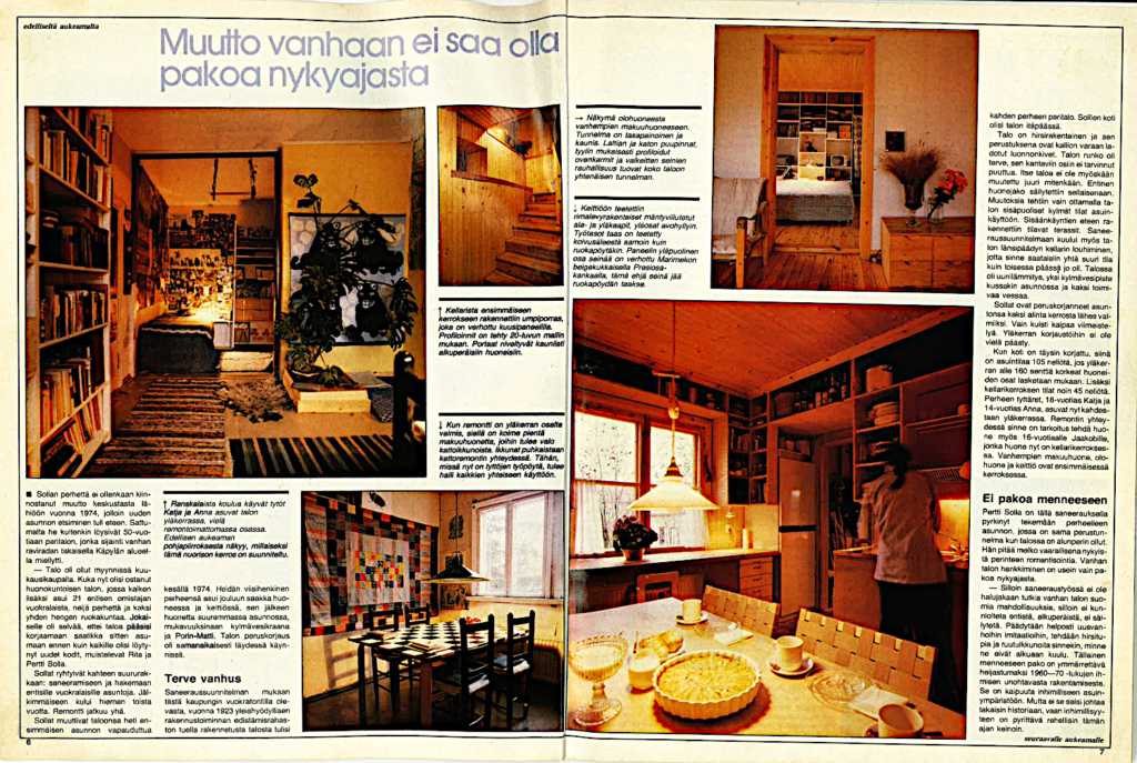 Lehtiartikkeli asunnon remontista.