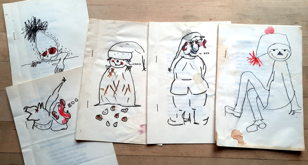 Piirrettyjä tontuuhahmoja.