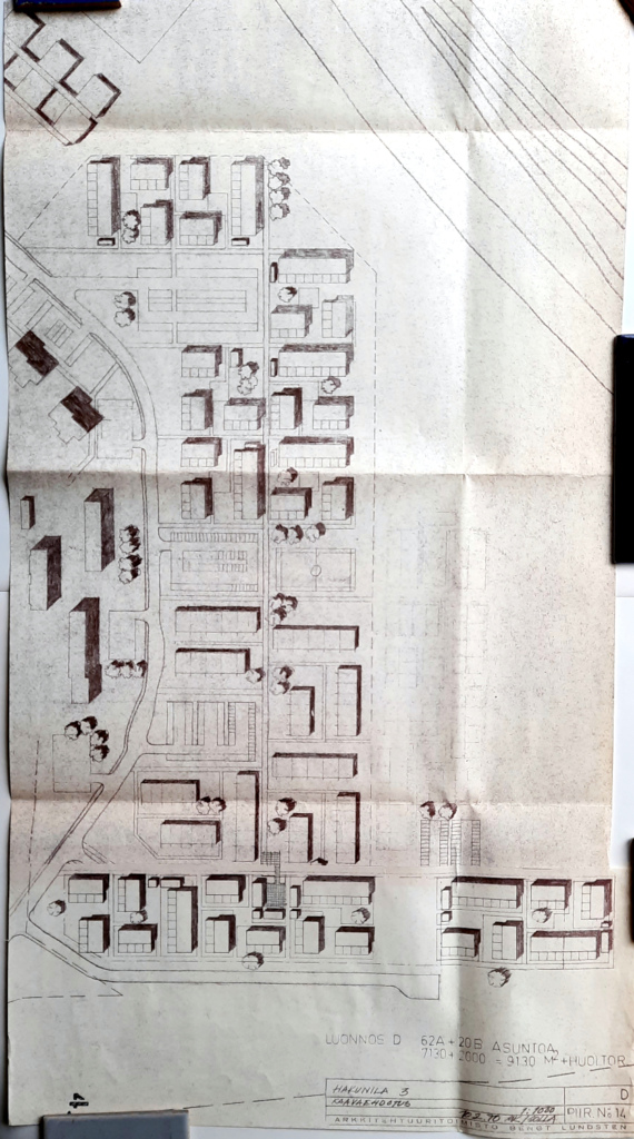 Rivitaloalueen kaavaehdotus.