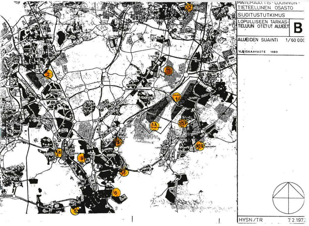 Helsingin kartalla näkyy korostettuna sijaintipaikkoja.
