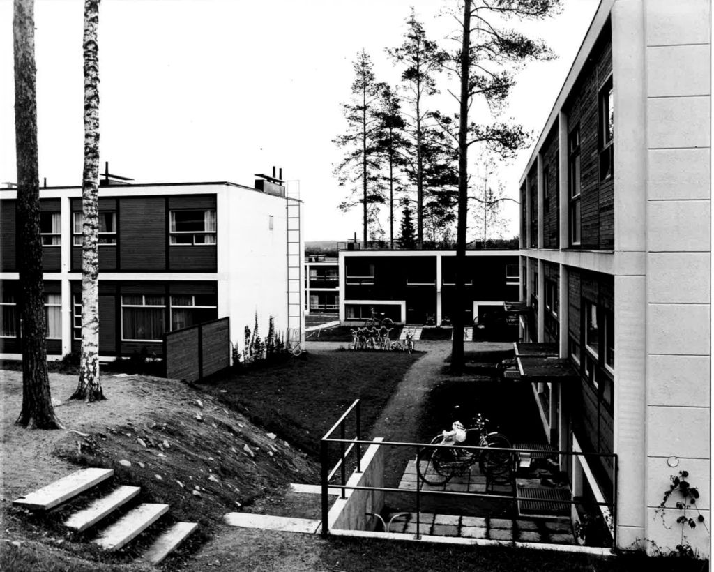 Moderneja rivitaloja.