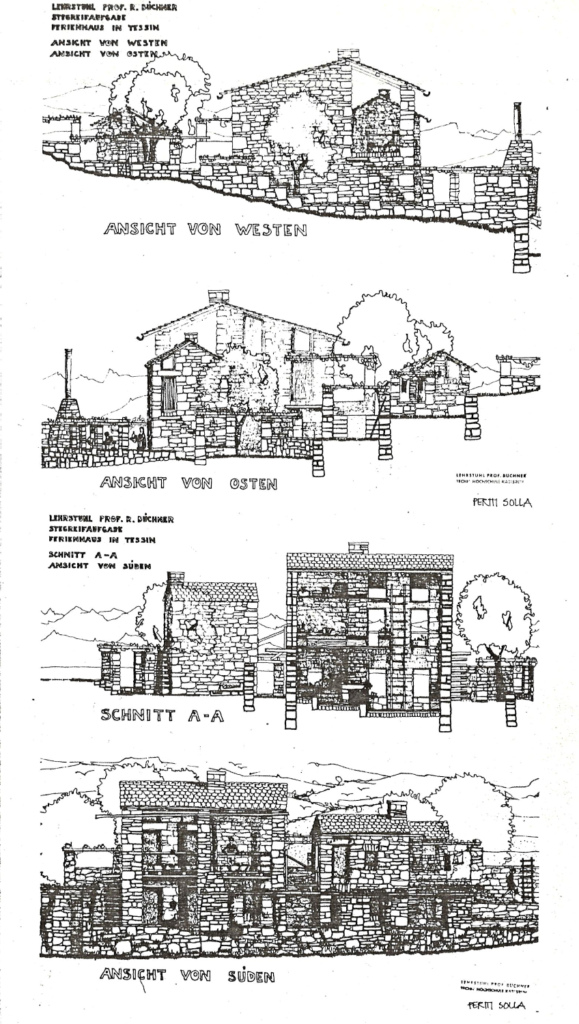 Lomatalon julkisivut.