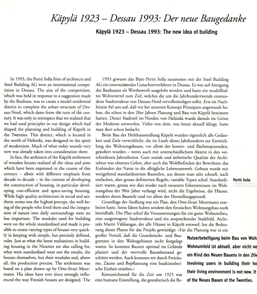 Saksankielinen lehtiartikkeli.