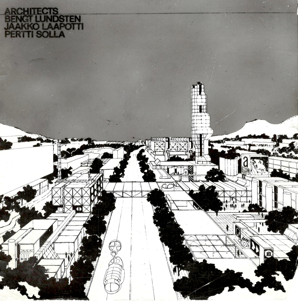 Piirroskuvassa uuden yliopistoalueen suunnitelma.